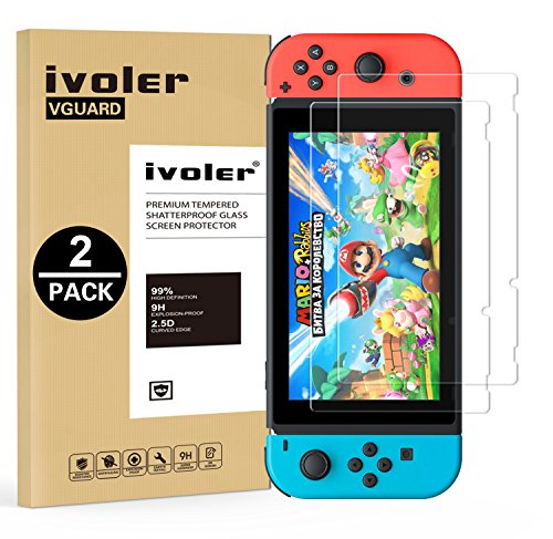 iVoler [Lot de 2] Verre Trempé pour Nintendo Switch [Garantie à Vie], Film Protection en Verre trempé écran Protecteur pour Nintendo Switch