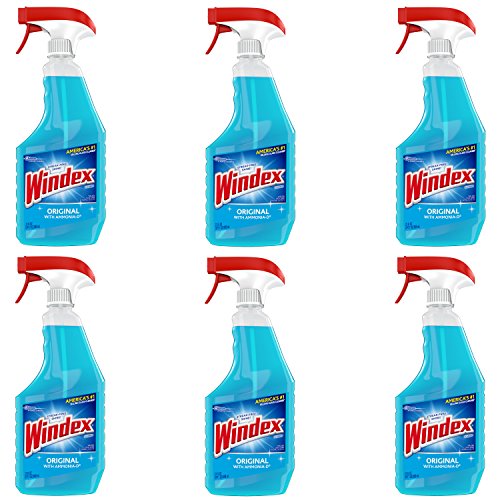 Windex Original Glass and Window Cleaner Spray Bottle, Original Blue, 23 fl oz - Pack of 6