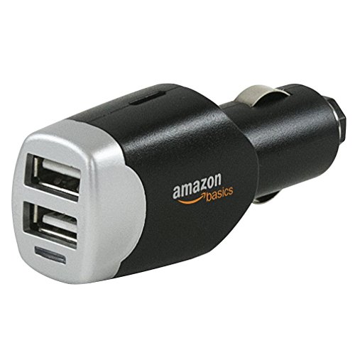 Book Cover AmazonBasics 4.0 Amp Dual USB Car Charger for Apple & Android Devices - Black