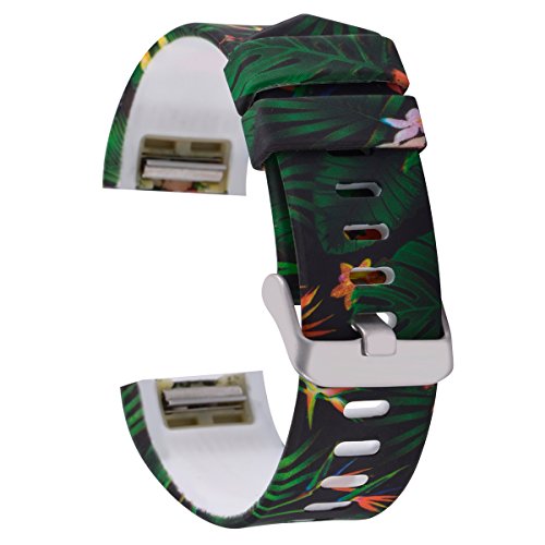 AIWELL for Fitbit Charge 2 Bands,Silicone Adjustable Replacement Sport Strap Printed Bands with Classic Buckle for Fitbit Charge2 HR,Fitbit Charge 2 Accessories Wristbands (Pattern-3, Large)