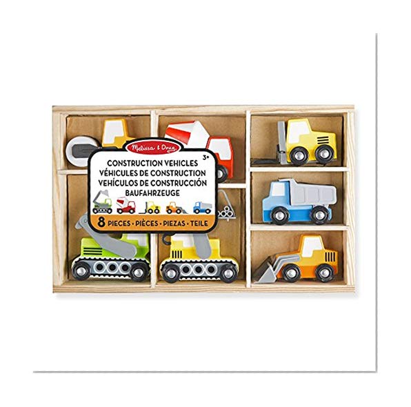 Melissa & Doug Ensemble de Véhicules de Chantier en Bois 8 Pièces, 13180