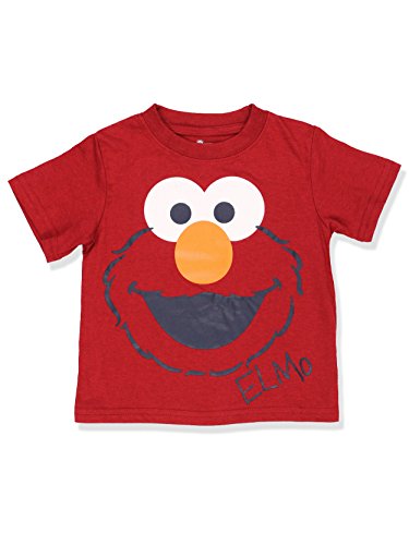 Sesame Street Boys Short Sleeve Tee (2T, Red Elmo Face)