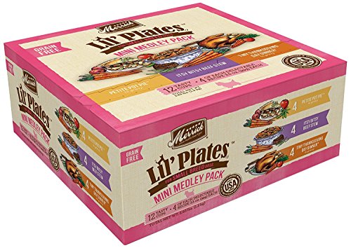 Merrick Lil' Plates Small Breed Grain Free Mini Medley Pack Wet Dog Food, 3.5 oz, Case of 12 Cups