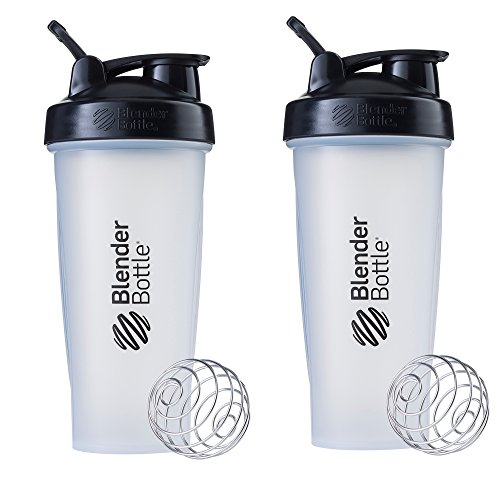 Blender Bottle Classic Loop Top Shaker Bottle, 28-Ounce 2-Pack, Clear/Black