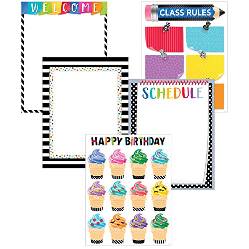 Creative Teaching Press Wall Chart Bold & Bright Classroom Essentials 5-Chart Pack (2255), Multi