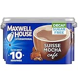 Maxwell House International Coffee Sugar Free Suisse Mocha Cafe, Decaf, ( Pack of 4)