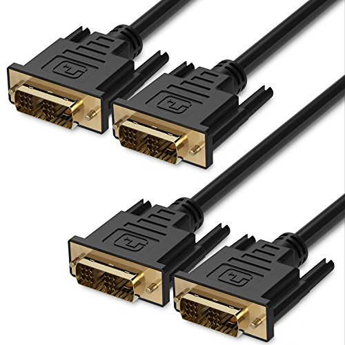 DVI Cable 10FT - 2 Pack, Fosmon DVI to DVI (18+1 Pin) DVI-D Single link Male to Male Cord, Gold Plated High Resolution Digital Video Monitor Cable - Black