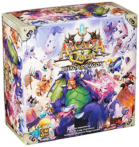 Arcadia Quest Chaos Dragon Board Game Expansion | Strategy Game | Fantasy Adventure Game with Miniatures for Adults and Teens | Ages 14+ | 2-4 Players | Average Playtime 45 Minutes | Made by CMON