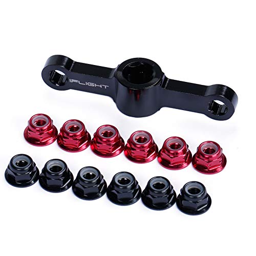 iFlight M5 6 CW 6 CCW Flanged Nylon Insert Screw Lock Nuts with 1 Motor Bullet Cap Quick-Release Wrench Tool M3 M4 M5 Hex Nut Driver for RC FPV Racing Drone