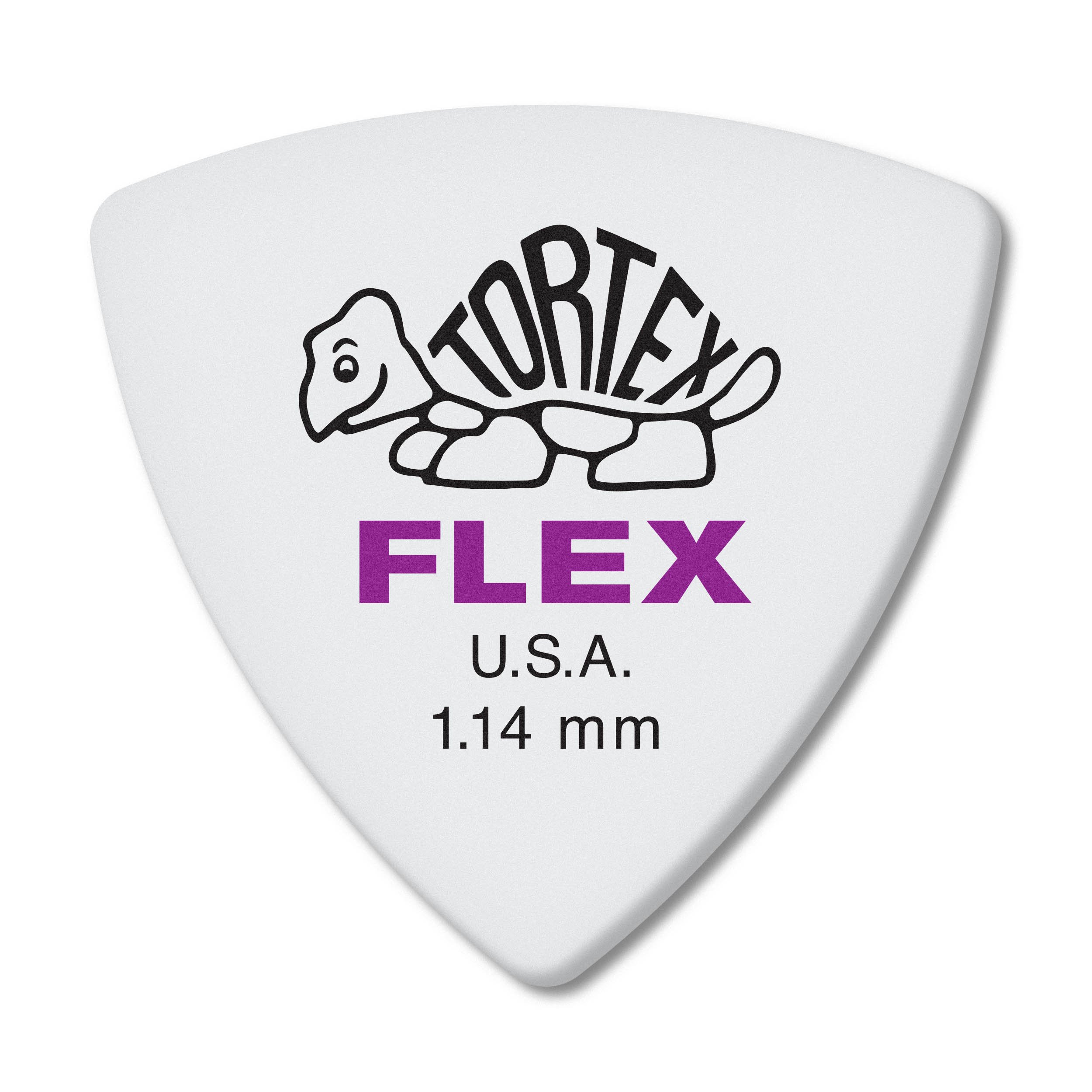 Jim Dunlop Dunlop Tortex Flex Triangle 1.14mm Purple Guitar Pick-6 Pack (456P1.14) PURPLE 1.14mm 6 Pack Guitar Pick