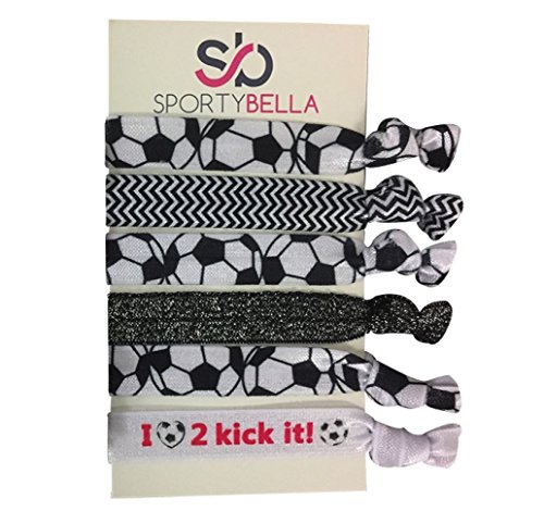 Infinity Collection Soccer Hair Accessories, Soccer Hair Ties, No Crease Soccer Hair Elastics Set