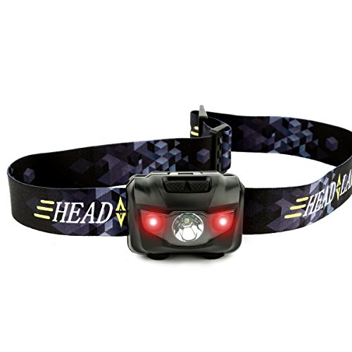 Ultra Bright LED Headlamp Flashlight - Waterproof, Impact Resistant, Lightweight & Comfortable, 3 AAA Batteries included.Great For Running Camping Hiking Hunting Working Outdoor Sport and More