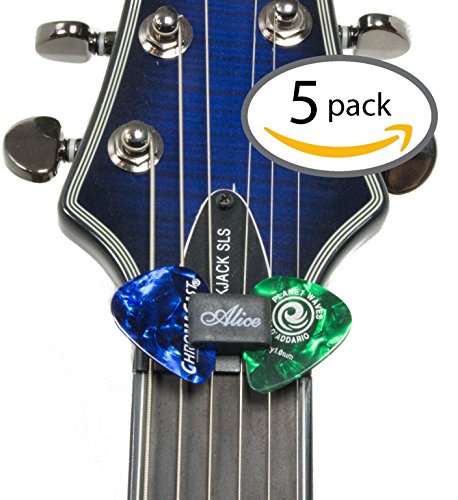 Guitar Pick Holder - Pack of 5 - For Acoustic Guitar Electric Guitar or Bass