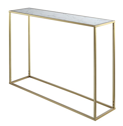 Convenience Concepts Gold Coast Faux Marble Console Table, Gold / Faux Marble
