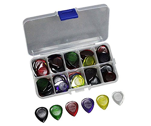 Book Cover 40pcs Alice Small Size Durable Clear Water-drop Jazz Acoustic Electric Guitar Picks Plectra 1.0 2.0 3.0mm + Pick Case
