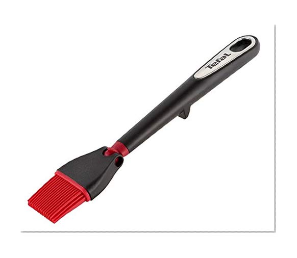 Tefal K2072414 Ingenio Pinceau Silicone avec manche anti-dérapant ustensile de cuisine noir et rouge résistant sans bisphénol A avec insert silicone