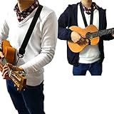 Double Use Adjustable Nylon Ukulele Strap - Can be Use as Ukulele Neck Strap or Ukulele Shoulder Strap (Black)