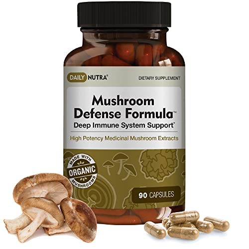 Mushroom Defense Formula - Deep Immune System Support - Medicinal Mushrooms Hot Water Extracted - Reishi, Chaga, Maitake, Shiitake & Turkey Tail