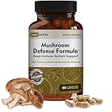 DailyNutra Mushroom Defense Formula - Deep Immune System Support 1000mg - Medicinal Mushrooms Hot Water Extracted - Reishi Chaga Maitake Shiitake & Turkey Tail