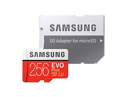 Book Cover Samsung EVO Plus 256 GB microSDXC UHS-I U3 100 MB/s Full HD & 4K UHD Memory Card with Adapter (MB-MC256GA) - Red/White