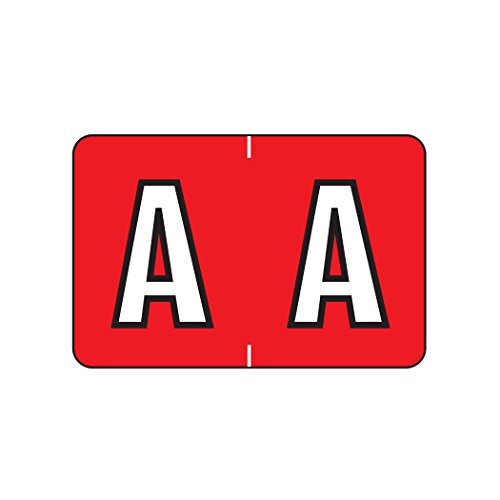 AMZfiling Alphabetic Color Coded Labels- Letter A, Red, Barkley ABKM and Sycom Compatible (Polylaminated, 500/Roll)
