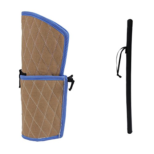 Sweet Devil Bite Sleeve Dog Training Arm Protection+PU Leather Whip Agitation Stick Kit