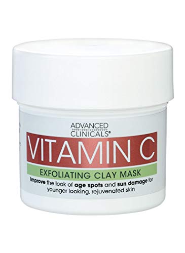 Book Cover Advanced Clinicals Vitamin C Exfoliating Mud Mask with Rose Hip Oil for age spots and sum damaged skin. Supersize 5.5oz.