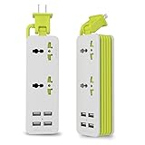 UPWADE Outlet Travel Power Strip Surge Protector with 4 Smart USB Charging Ports (Total 5V 4.2A Output) and 5ft Cord,Multi-Port USB Wall Charger Desktop Hub Portable Travel Charger Charging Station