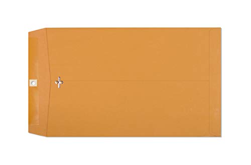 Book Cover Clasp Envelopes - 10 x 15 Inch Brown Kraft Catalog Envelopes with Clasp Closure & Gummed Seal - 28lb Heavyweight Paper Jumbo Envelopes for Home, Business, Legal or School 10x15 30 Pack, Brown Kraft