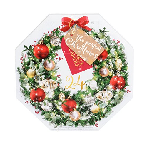 Yankee Candle Calendrier de l'Avent Couronne 2017, Cire, Multicolore, 36,8 x 36,5 x 4,3 cm