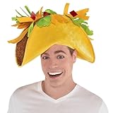 Amscan 849651 Cinco De Mayo Yellow Fabric Taco Hat Party Costume, 8" X 18", Multicolor