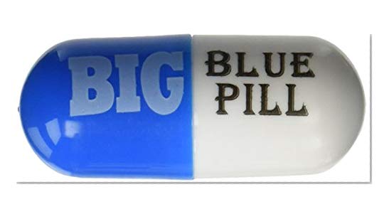 Book Cover Big Blue Pill, Party Favor