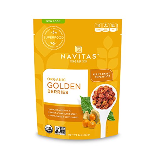 Book Cover Navitas Organics Goldenberries, 8 oz. Bags (1 Pack) â€” Organic, Non-GMO, Sun-Dried, Sulfite-Free