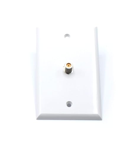 THE CIMPLE CO Video Wall Jack for Coax Cable F Type Coaxial Wallplate (Wall Plate) - 3 GHz Coupler for Satellite, Cable TV, Internet, Off-Air Antenna Systems - White (4 Pack)