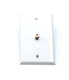 THE CIMPLE CO Video Wall Jack for Coax Cable F Type Coaxial Wallplate (Wall Plate) - 3 GHz Coupler for Satellite, Cable TV, Internet, Off-Air Antenna Systems - White (4 Pack)