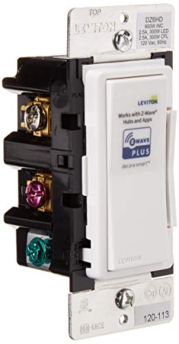 Leviton DZ6HD-1BZ Decora Smart 600W Dimmer with Z-Wave Technology 10-Pack White/Light Almond Compatible with Alexa