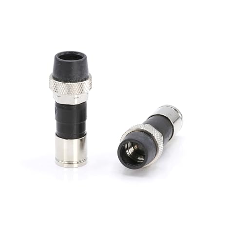 Coaxial Cable Compression Fitting Connector - for RG6 Coax Cable - with Weather Seal O Ring, Weather Boot, and Water Tight Grip (50 Pack)