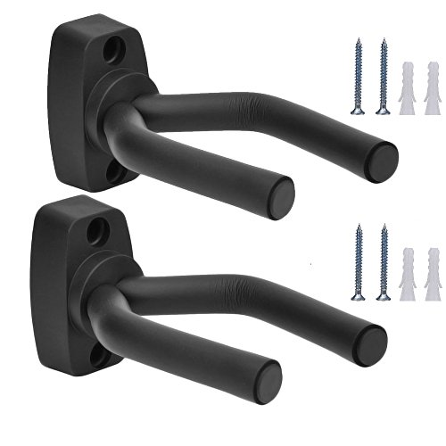 KATUMO® Support Mural pour Guitare, Crochet de Guitare, Support de Guitare Compatible avec Acoustique/Basse / Electrique/Banjo/Ukulele/Fiddle(Facile à Installer)-Noir