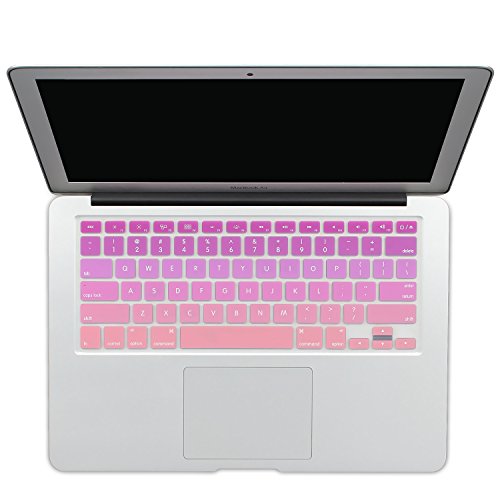 Batianda New Ombre Color Keyboard Cover Protector Silicone Skin for MacBook Air 13" MacBook Pro 13" 15" 17" (with or w/Out Retina Display) - Gradient Pink