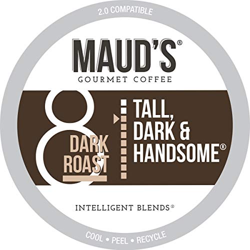Maud's Dark Roast Coffee (Tall Dark & Handsome), 100ct. Solar Energy Produced Recyclable Single Serve Dark Roast Coffee Pods â€“ 100% Arabica Coffee California Roasted, KCup Compatible