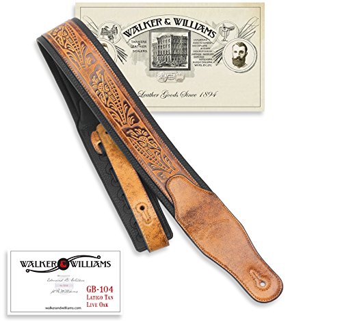 Walker & Williams GB-104 Latigo Tan Padded Strap Live Oak Pattern