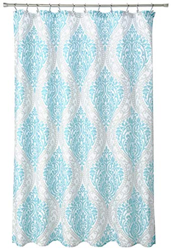 Book Cover Comfort Spaces Coco Bathroom Shower Printed Damask Pattern Modern Cute Microfiber Fabric Bath Curtains, 72