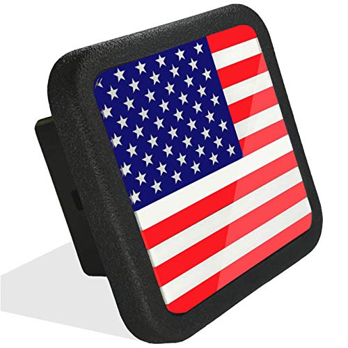 USA US American Flag Trailer Hitch Cover tube Plug Insert (Fits 2" Receivers)
