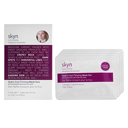 skyn ICELAND Hydro Cool Firming Neck Gels: Weekly Neck Treatment to Tighten & Restore Elasticity, 4 Neck Gels