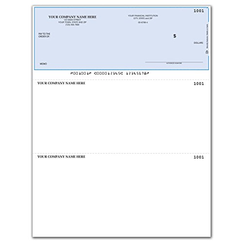 CheckSimple Laser Business Checks, Top Format - Compatible with QuickBooks/Quicken - Unlined (500 Qty) - Custom