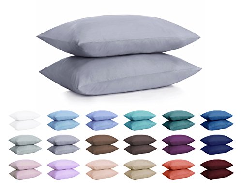 Book Cover DreamHome Microfiber Pillowcases, Set of 2 (King, Grey)