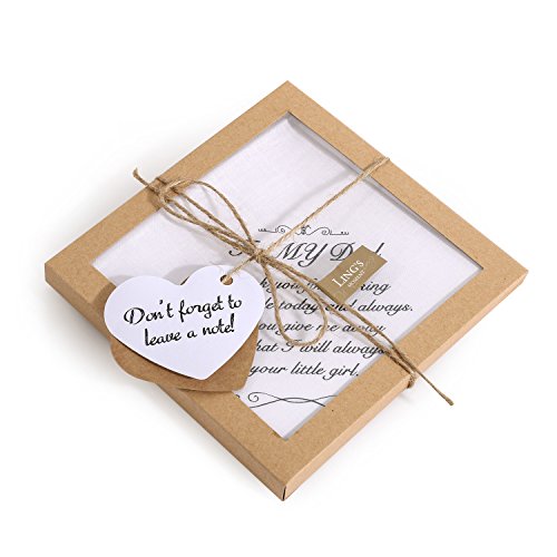 Ling's Moment Upgrade Handkerchief, Hankie for Dad, Wedding, Father of The Bride Gifts,Birthday Thanksgiving Christmas New Year Gift, 100% Cotton