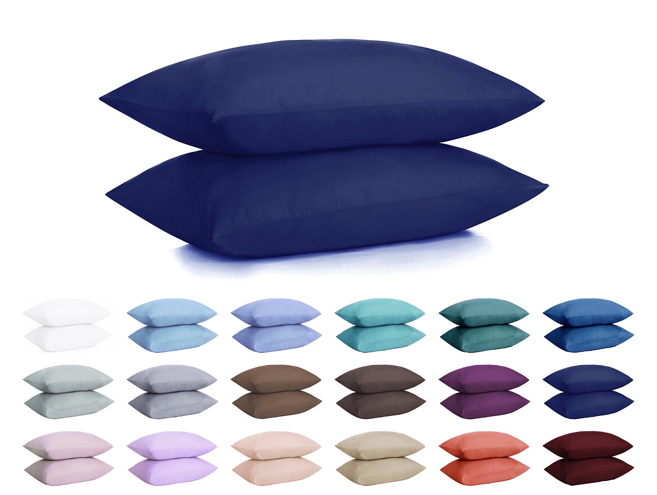 Book Cover DreamHome Microfiber Pillowcases, Set of 2 (Standard, Navy)