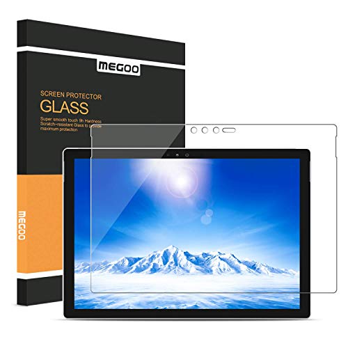Book Cover Megoo Screen Protector for Surface Pro 6 12.3 Inch, Tempered Glass/Easy Installation/Scratch resistant, Also Compatible for Microsoft Surface Pro 5 (2017) / Pro 4