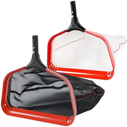 Silt & Leaf Rake Bundle - 100% Forever Guarantee Covers ANY Issue - 2-Items: 23 Inch Medium & 17 inch Fine Mesh Pool Cleaner for Sand, Silt, Pollen, Leaves & Twigs - Nearly 24 & 18 inch